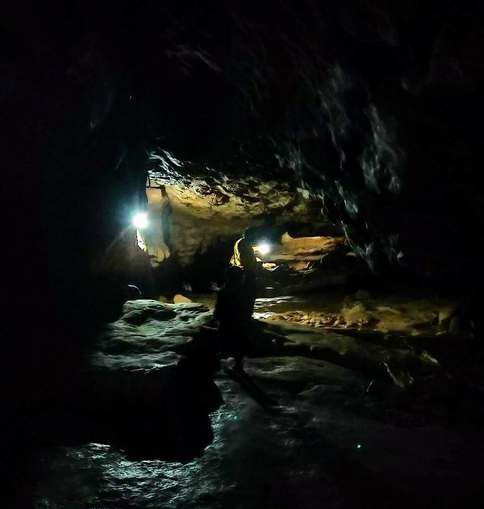 Passage getting narrow inside the cave