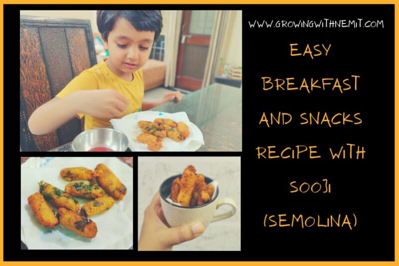 Here's an easy breakfast and snacks recipe with sooji. You can make upma in breakfast and then use the leftover upma from breakfast to make yummy snacks.