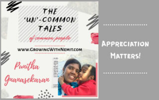 This is the 3rd post of the blog series shared by Punitha. She has talked about how appreciation matters and how it can motivate someone to do better.