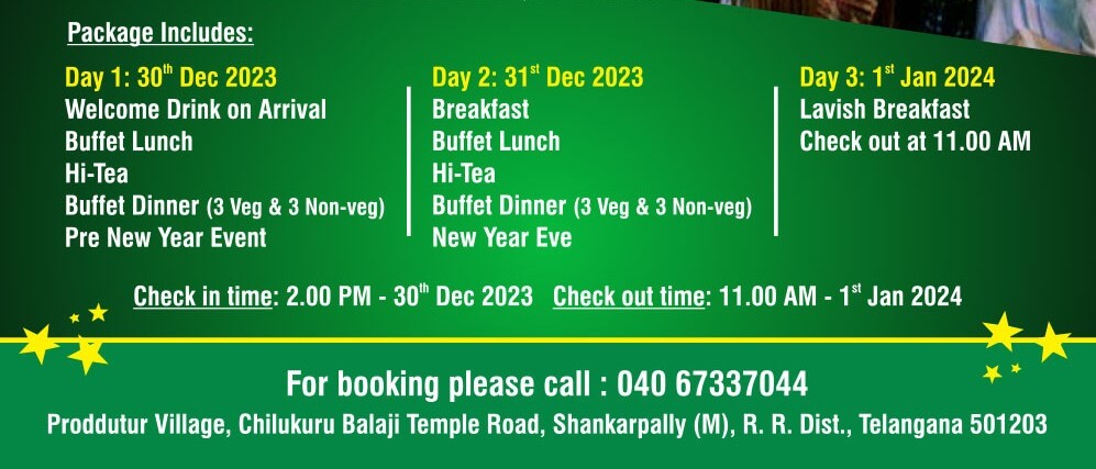 New Year Package Inclusions - Pragati Resorts
