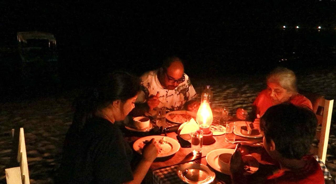 Candle light dinner in Bangaram island Lakshadweep
